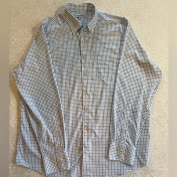 Peter Millar Summer Comfort button down shirt blue white size XL - Picture 5 of 10
